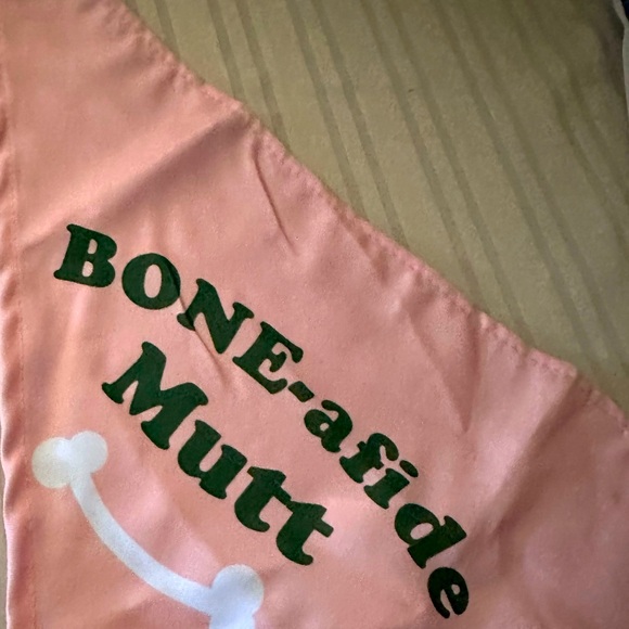 NWT Pawsitively fun 2 bandana one with dog prints and the other saying in blush - Picture 2 of 2
